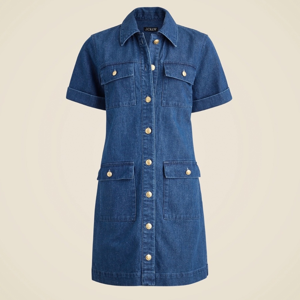 NWT | JCrew Denim Utility Pocket Dress | Sz 8 - Picture 4 of 5